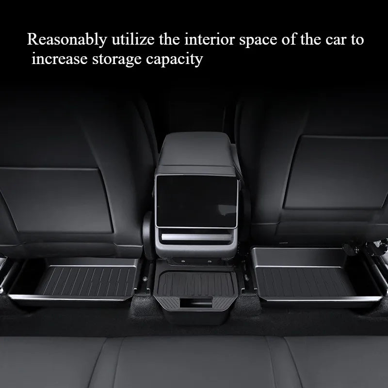 Tesla Model Y Juniper 2025, Front Seat Storage Box, Under Seat Organizer Trash Can Car Interior Accessories