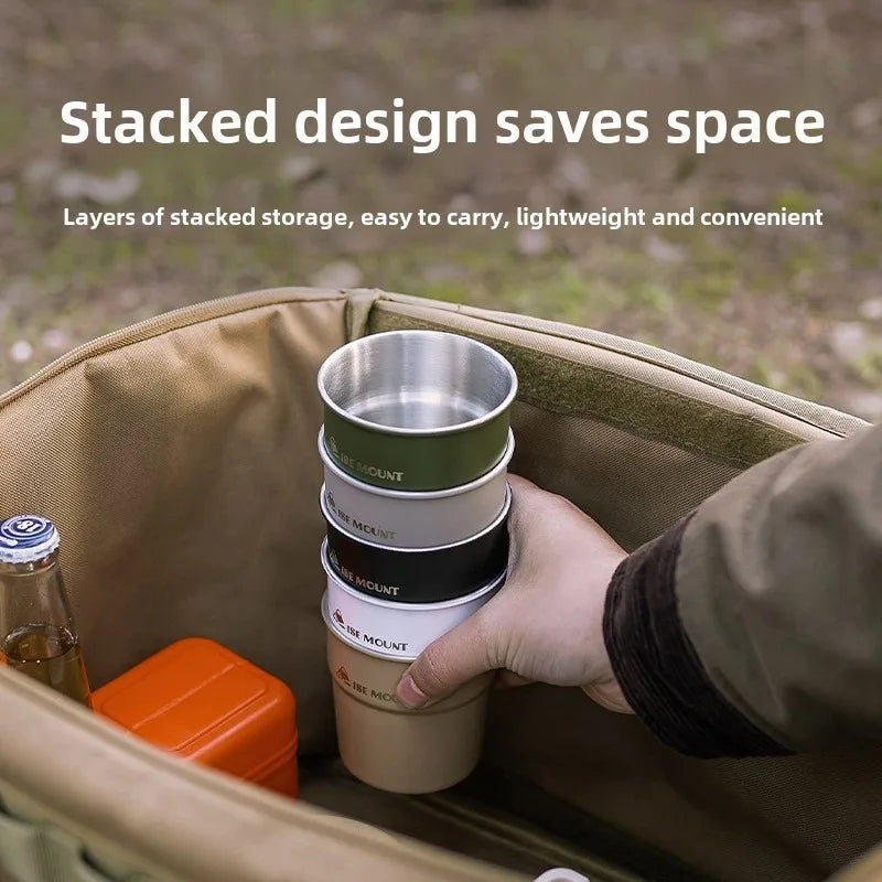 Outdoor stainless steel cup camping beer cup for camping beverage with storage bag