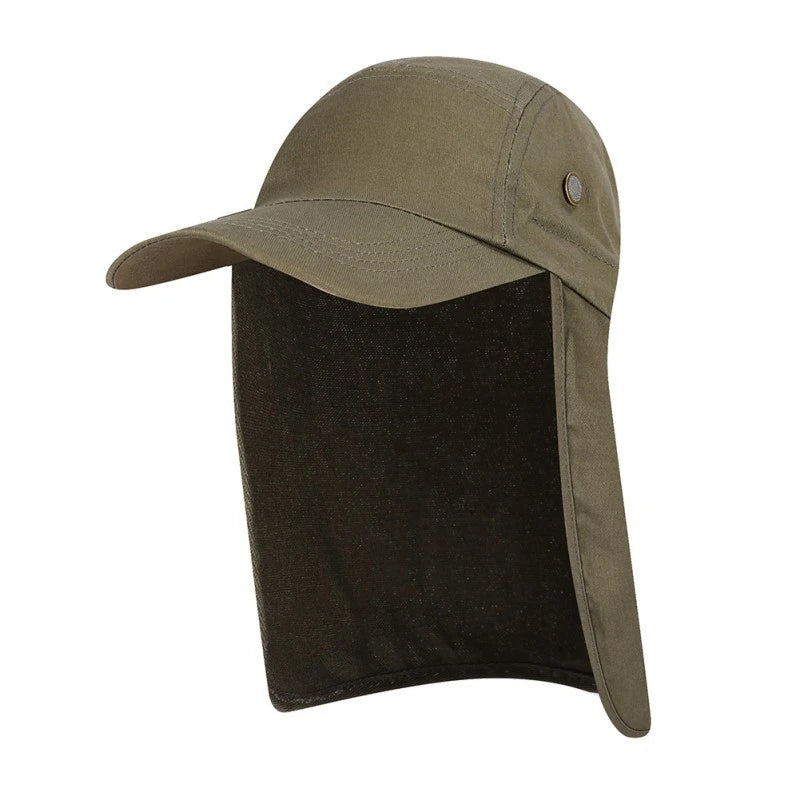 Outdoor Summer Sunscreen Fisherman Hats Women Men. Breathable Fishing Caps Wide Brim Sun Hat with Neck Flap For Travel Hiking