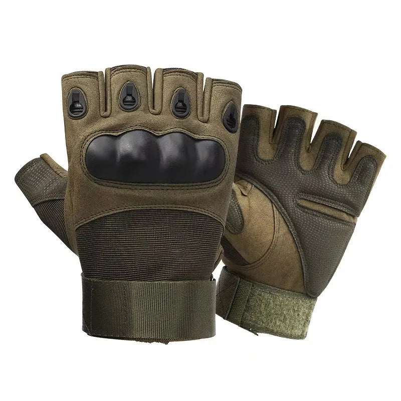 Outdoor Fingerless Gloves Hard Finger, Horseback Riding, Hiking Half Finger Gloves