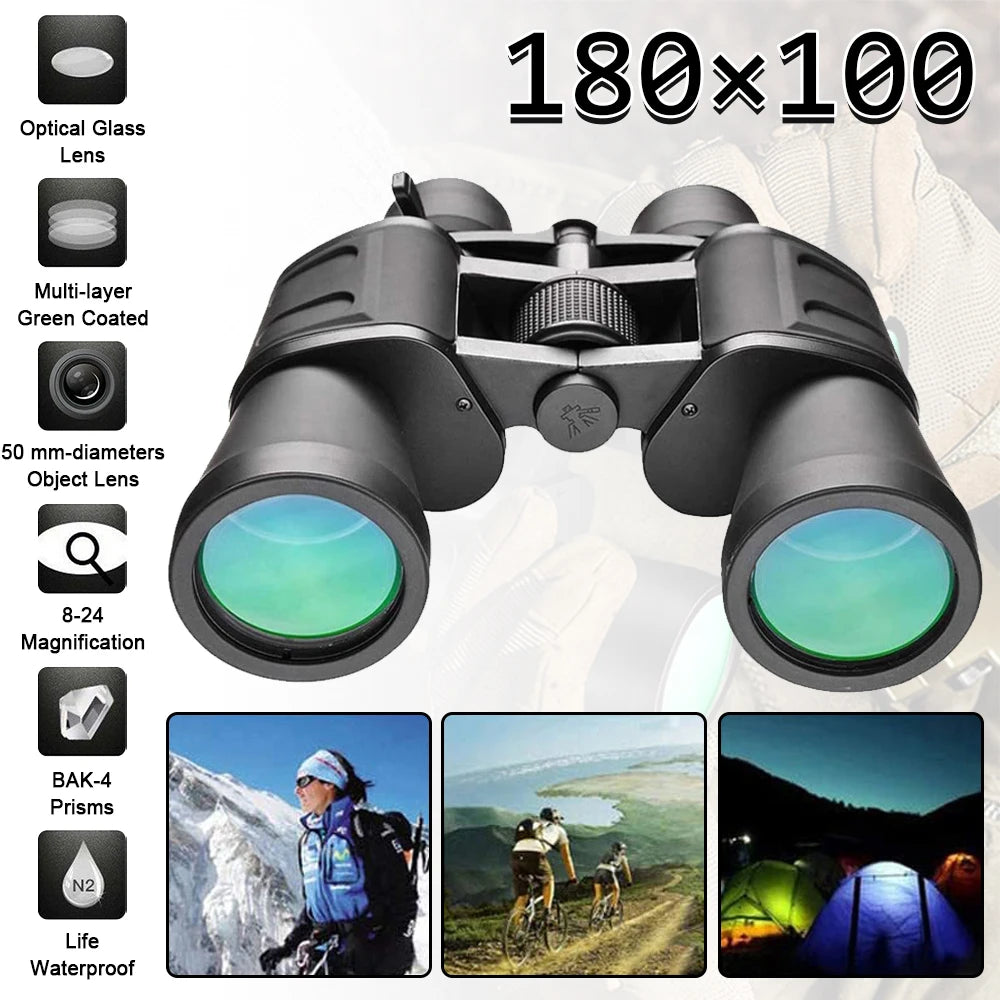 180x100 Zoom Telescope HD Big Eyepiece Binocular Outdoor Camping Telescope