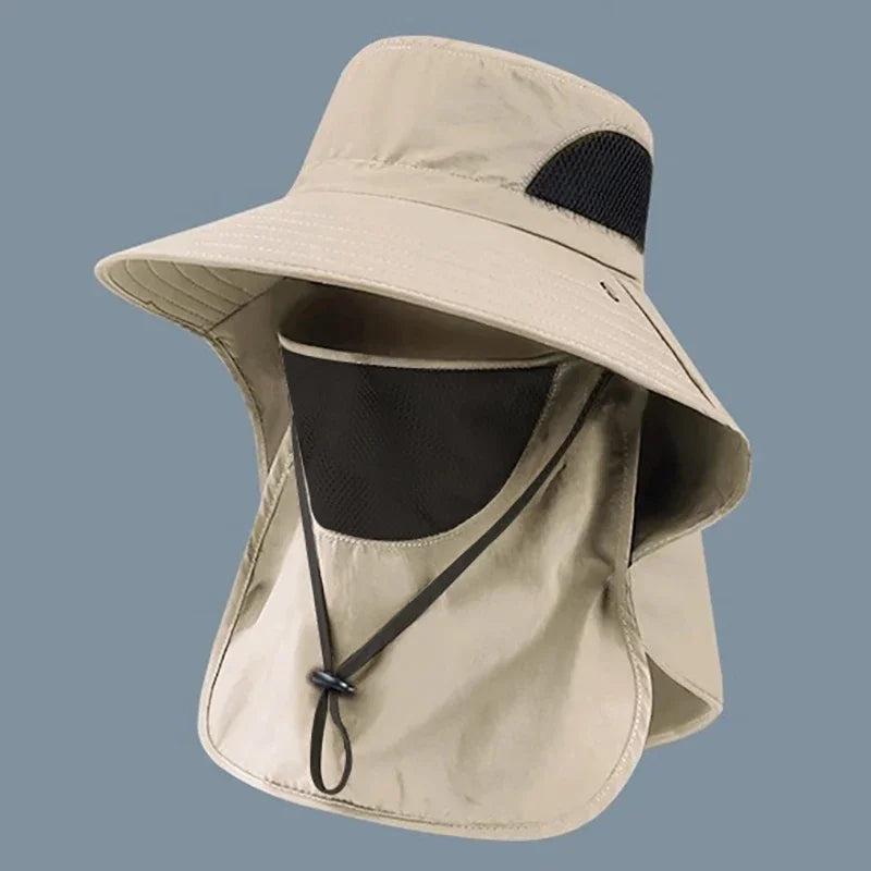 Summer Sun Hats UV Protection.  Outdoor Hunting Fishing Cap For Men Women. Hiking Camping Visor. Bucket Hat Neck Flap Fisherman Hat