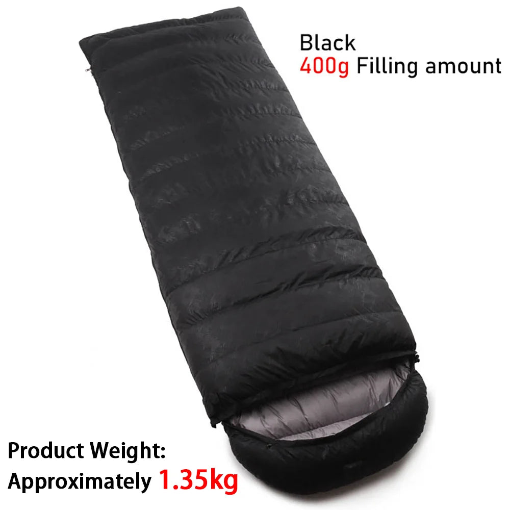 Outdoor down sleeping bag 210cm*80cm single person thick and warm camping sleeping bag -10°C to 20°C can be spliced sleeping bag
