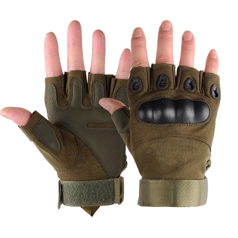 Outdoor Fingerless Gloves Hard Finger, Horseback Riding, Hiking Half Finger Gloves