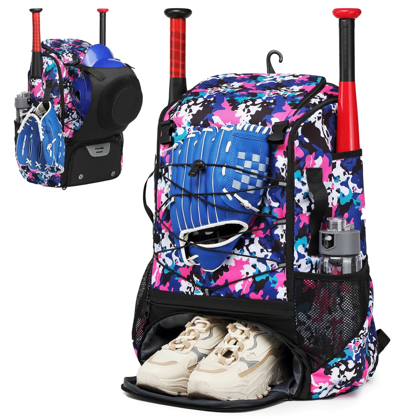 Baseball Equipment Bag Baseball Backpack with Shoe Compartmen,t Softball Bat Bag Large Capacity Sport Baseball Backpack