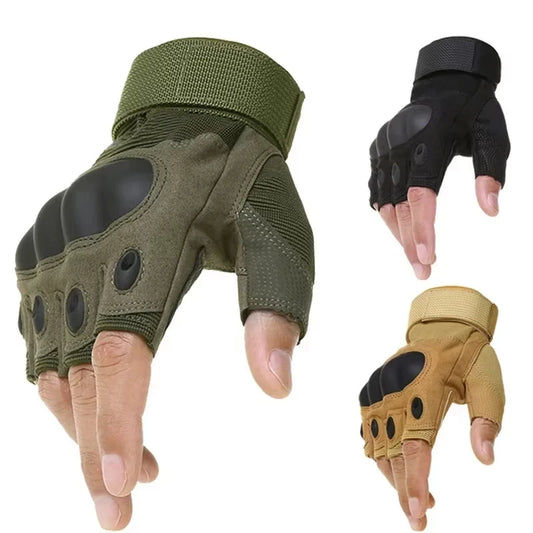 Outdoor Fingerless Gloves Hard Finger, Horseback Riding, Hiking Half Finger Gloves