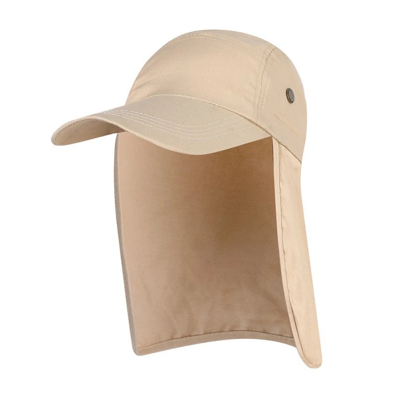 Outdoor Summer Sunscreen Fisherman Hats Women Men. Breathable Fishing Caps Wide Brim Sun Hat with Neck Flap For Travel Hiking