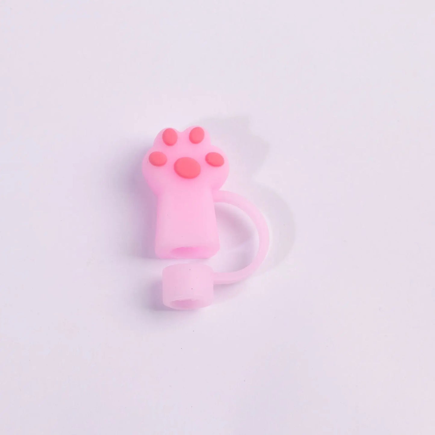 6Pcs 10mm Cute Silicone Straw Toppers Cat Paw Straw Cover For Stanley 30/40oz Tumbler Cup Reusable Dust-Proof Spill-Proof Plug