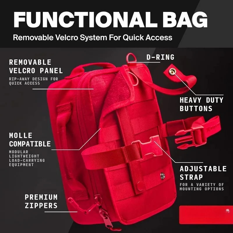Large First Aid Kit for Car, Travel & Home - Emergency Kit for Hiking, Camping, Backpacking and Outdoors.