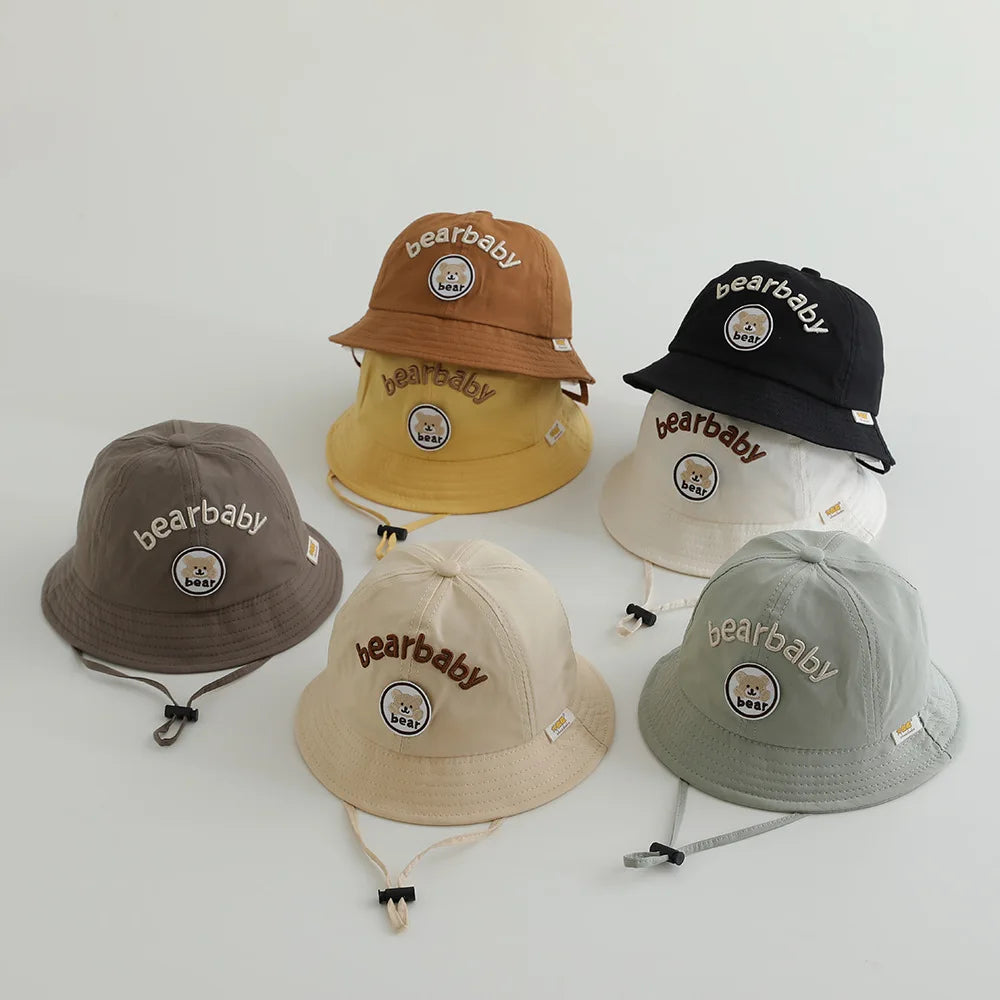 Cute Bear Baby Bucket Hats. Boy Girl Summer Uv Protection Fisherman Caps Kids Outdoor Sunshade Panama Basin Caps