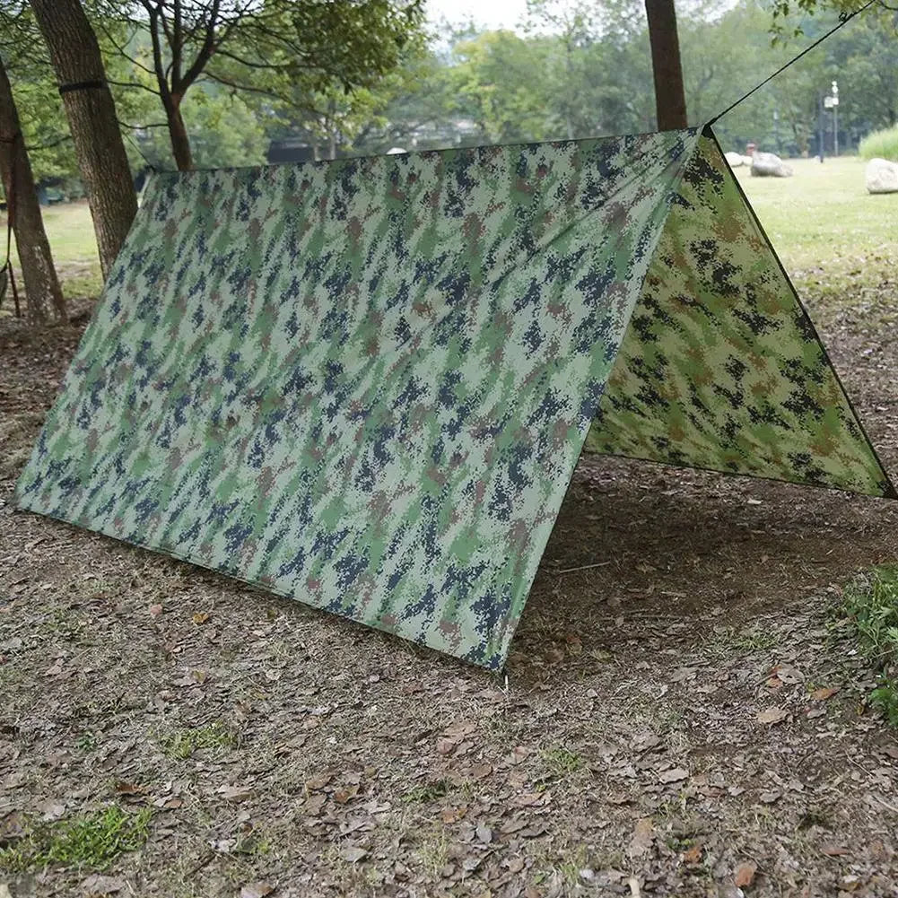 Outdoor Waterproof Tarp Camouflage Outdoor Rain Canopy Portable Shade Uv Survival Mat for Picnic BBQ Camping Outdoor